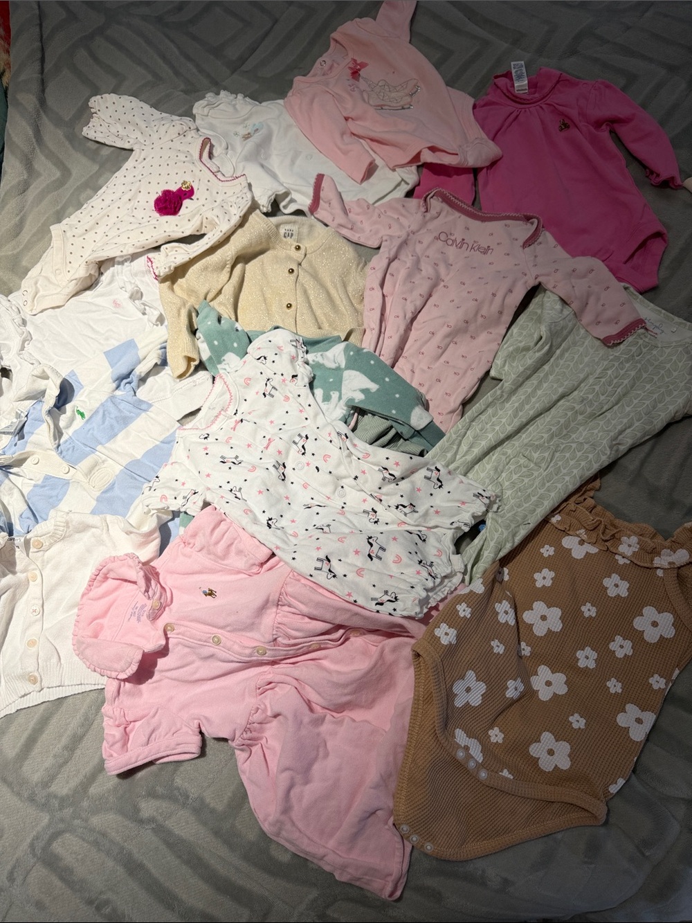 Mixed Baby Girls Pajama Set - Pink, White, Green, Tan Assortment